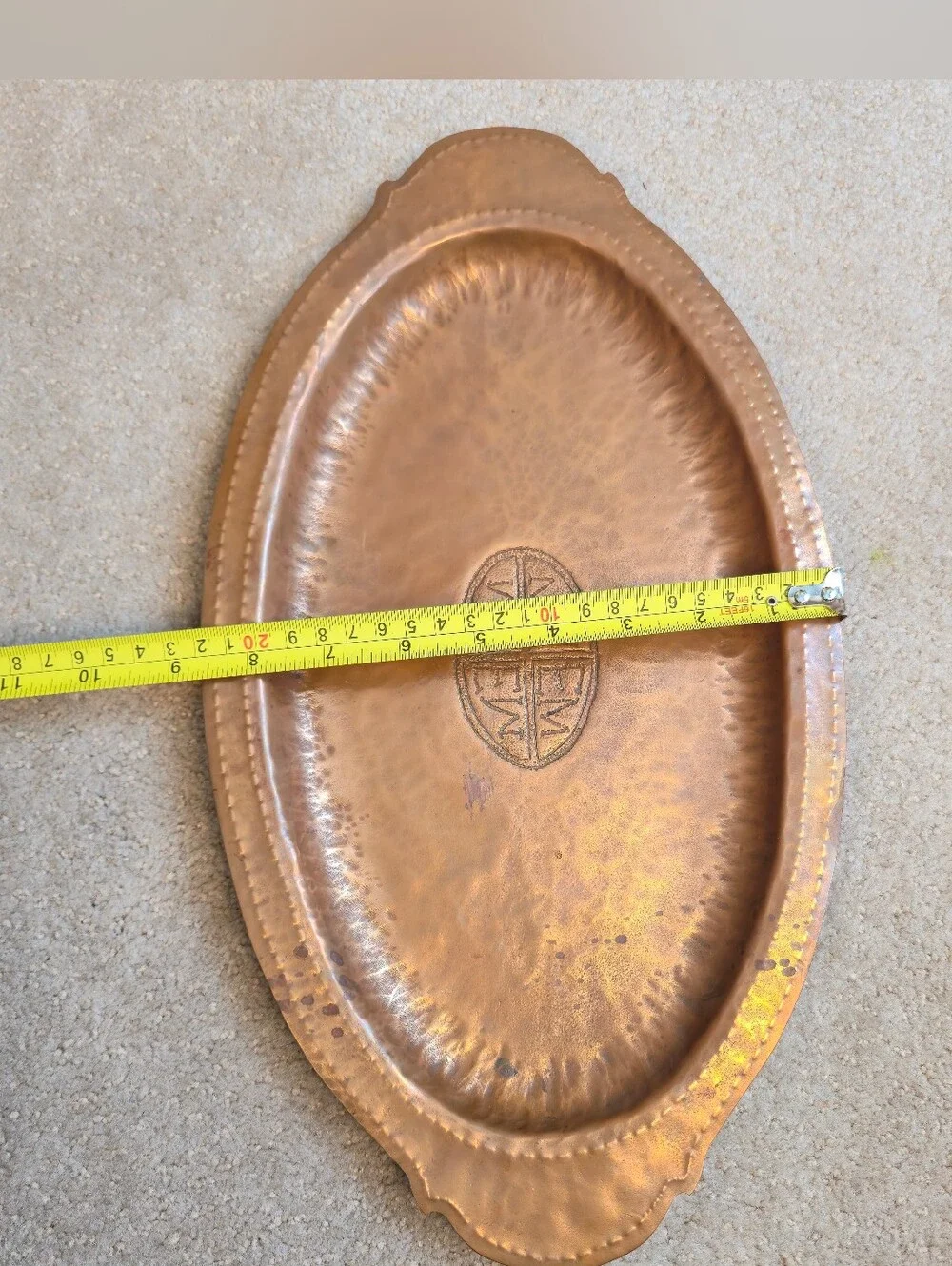 Vintage Hand-Hammered Copper Charger (serving) Plate